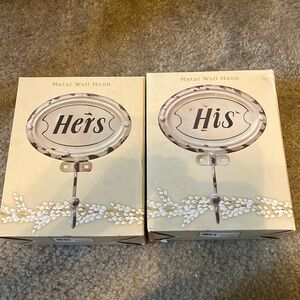 His & Hers Wall Hooks Cracker Barrel New In Box